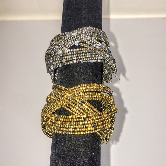 Metallic Knot Beaded Bracelets.  Each!! - Picture 2 of 3